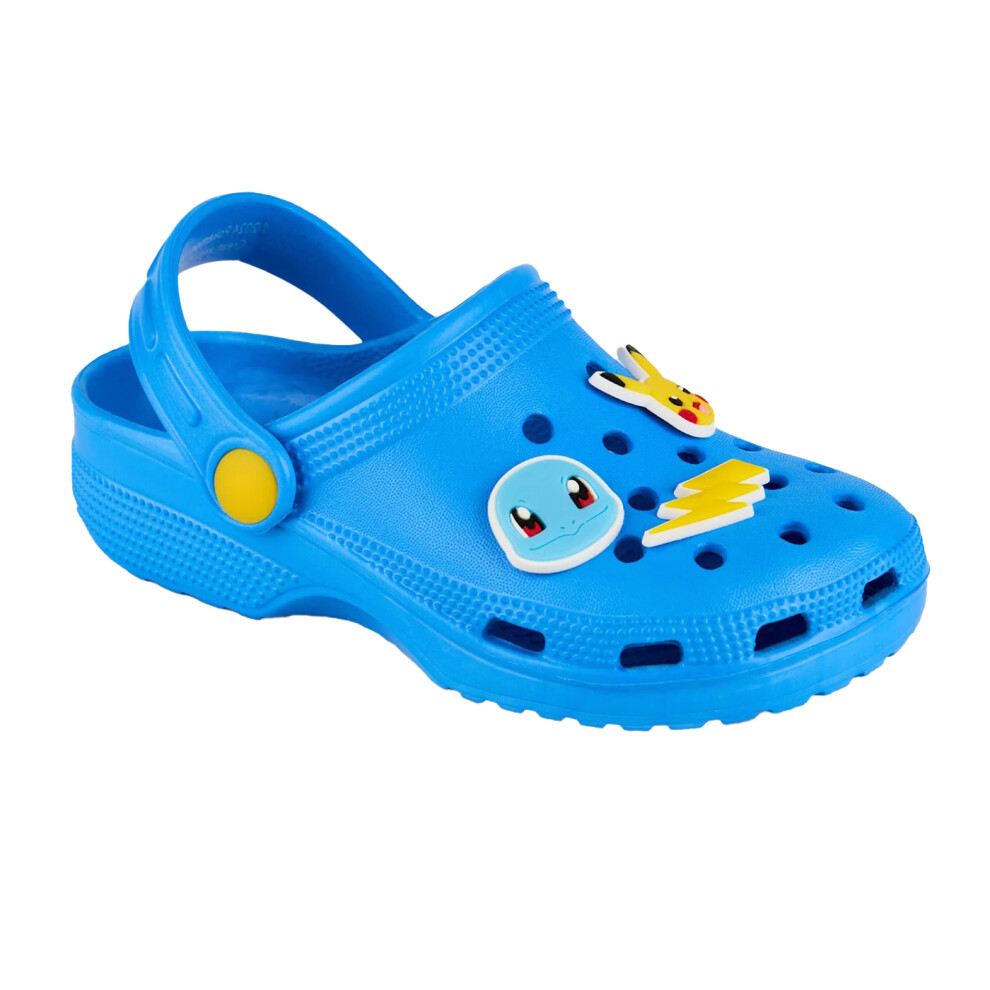 (13 UK Child, Blue) Pokemon Boys Badge Clogs