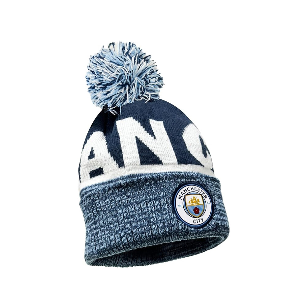 Manchester City Fc Man City 2034 1509 Premium Knit With Bobble Blue,White