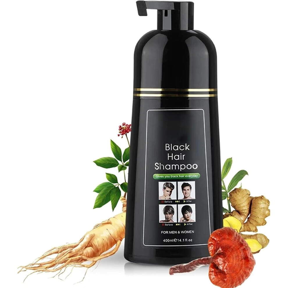 Gogerstar Black Hair Shampoo Instant Hair Ening Dye Unisex Color -Hair Dye Shampoo For Men And Women