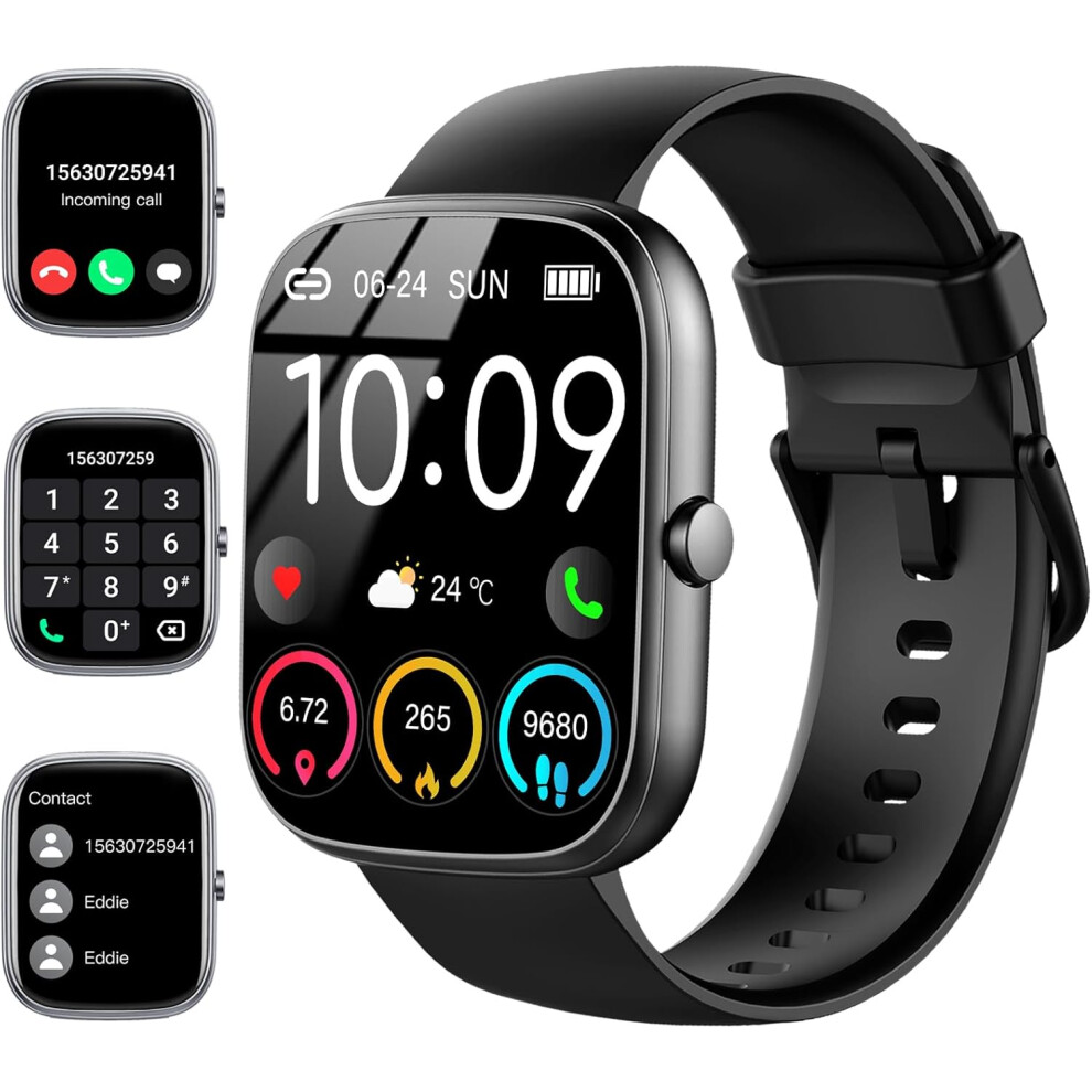 Chronus Chronus Smart Watch - Call Function, 1.91", 110+ Sports, Ip68 Heart Rate & Sleep Monitor, Black 6976919919129