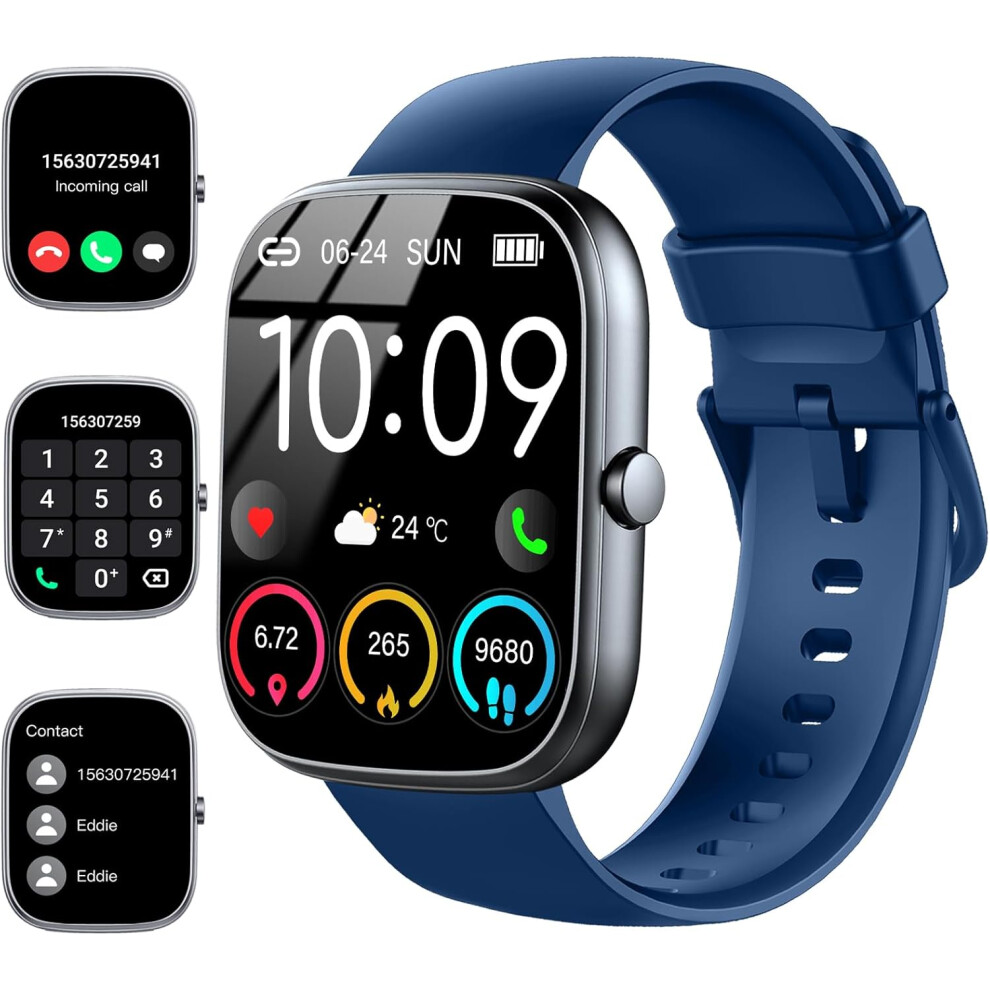 Chronus Chronus Smart Watch - Call Function, 1.91", 110+ Sports, Ip68 Heart Rate & Sleep Monitor, Blue 6976919919112