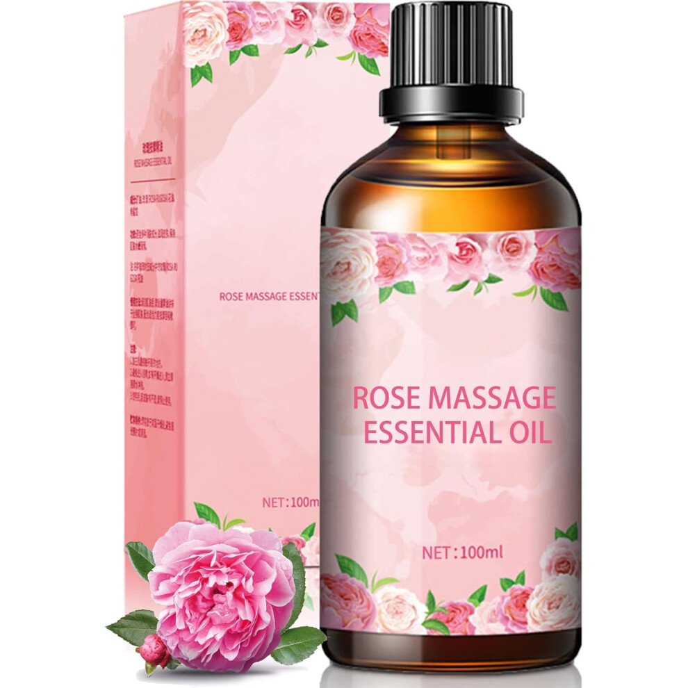 Rose Oil for Body Massage, Rose Scented Massage Oil, No Cleaning Required,Relaxing Massage Oil for Skin Care/Massage