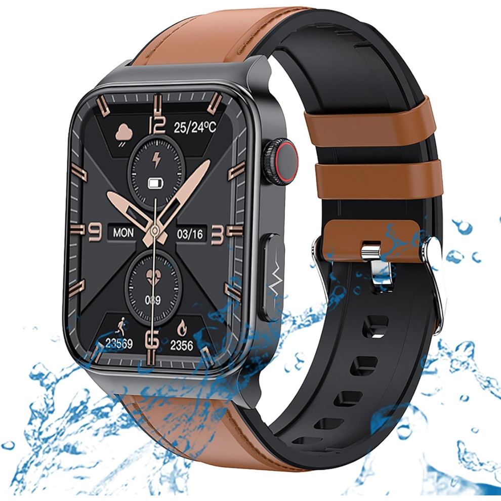 Chronus Chronus Smart Watch - Ip67, Bluetooth Call, 1.92" Touch Screen, Heart Rate & Sleep Monitor, Brown 6976919919327