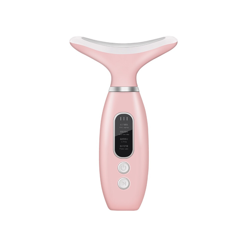 Chronus Face & Neck Massager Soothing, Skin Tightening, Face And Neck Lifting, Firming, Toning, Pink