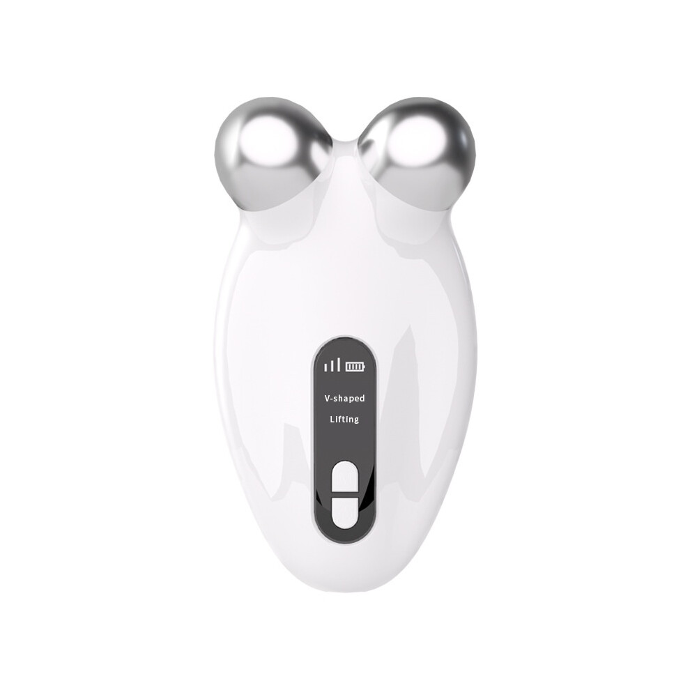Chronus White Microcurrent Facial Roller Reduces Fine Lines, Tightens Skin,