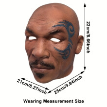 (One Size Fits All, Boxing Enthusiasts) Tyson-Inspired Latex Mask For Men - Sporty, Eco-Friendly Cosplay Costume Accessory