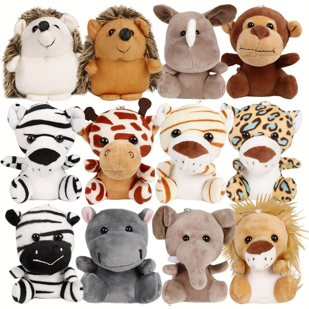 (12pcs) 12Pcs Small Stuffed Animals Bulk, Mini Forest Animal Plush Toys