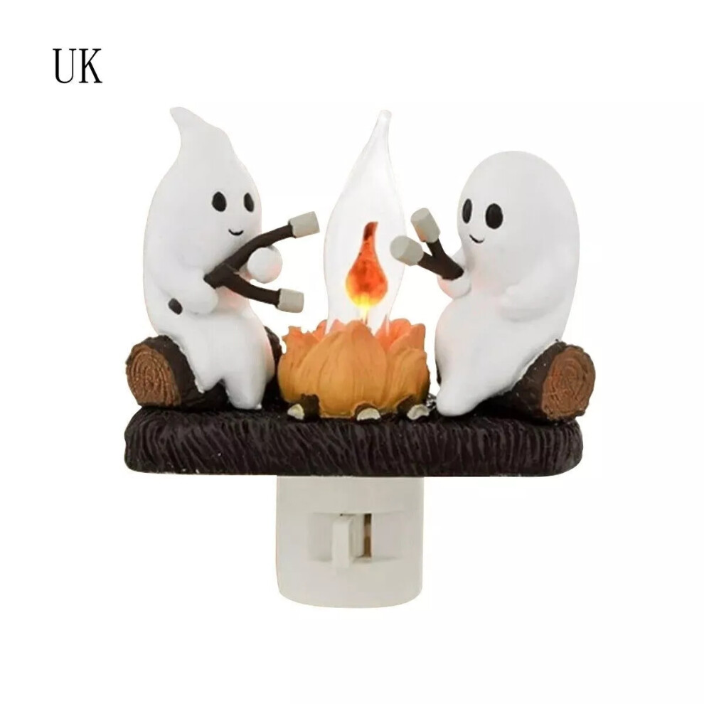 Bghone (Uk Plug) Halloween Gift Ghost Campfire Flickering Night,Fire Marshmallow Night Light