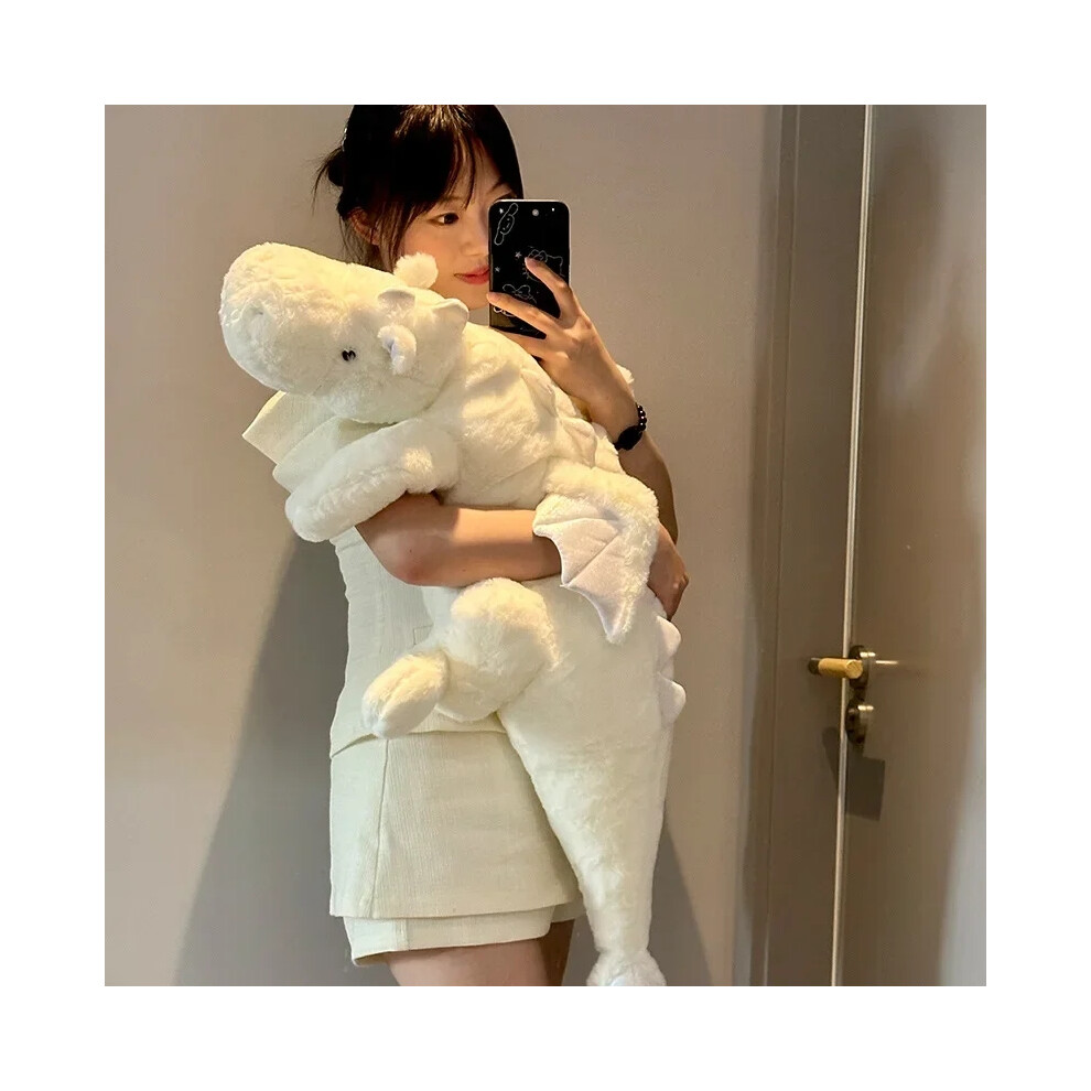 Mdsrjone (-70Cm) Plush Pillow Little Flying Dragon Doll Sleep Pillow Dinosaur Plush Toys Doll White
