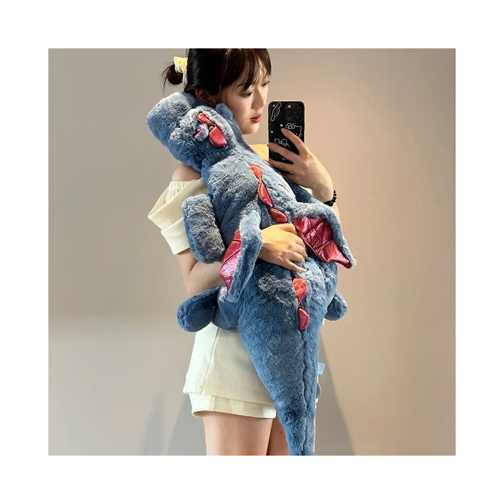 Mdsrjone (-70Cm) Plush Pillow Little Flying Dragon Doll Sleep Pillow Dinosaur Plush Toys Doll Blue
