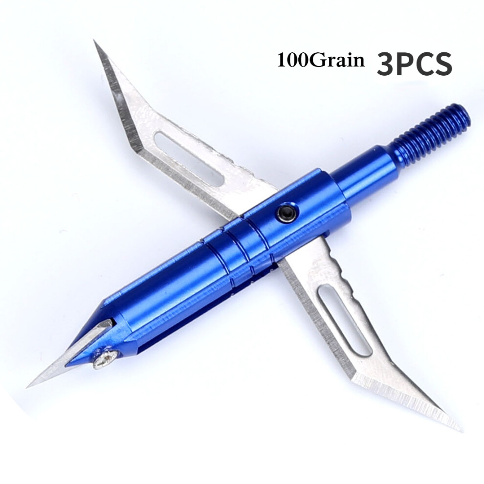 Closkye (3Pcs, K) 3Pcs Broadheads 100Gn-125Gn Arrows Tips Arrow Heads For Archery Hunting Apply To Compound Bow
