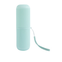 (Blue) Portable Toothpaste Toothbrush Protect Holder Case Travel Camping Storage Box
