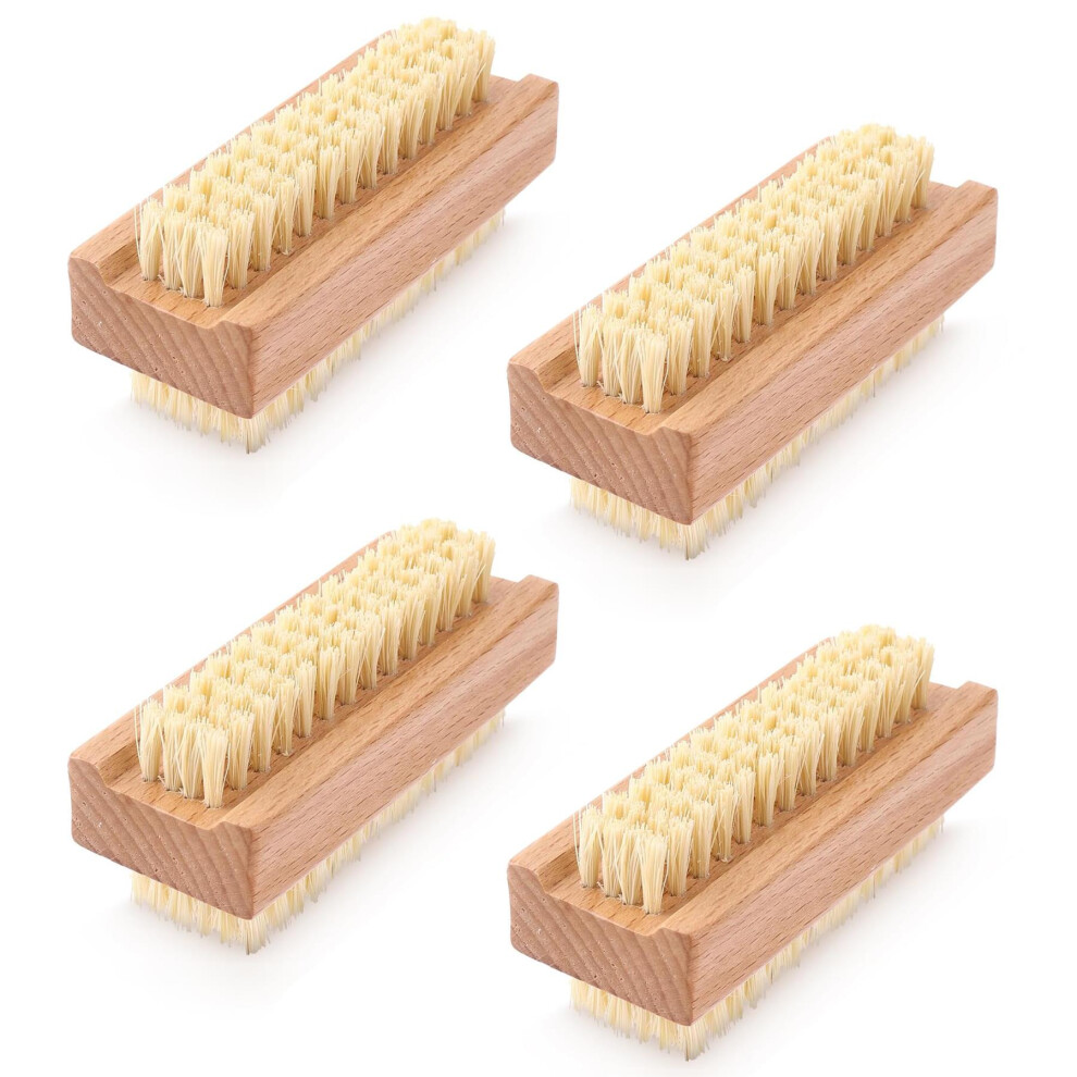 (Set of 4) GEEZY Double Sided Wooden Nail Scrubbing Brushes Soft Bristles Heavy Duty Nail Brushes-image-OPC-PF9KFYP-NEW