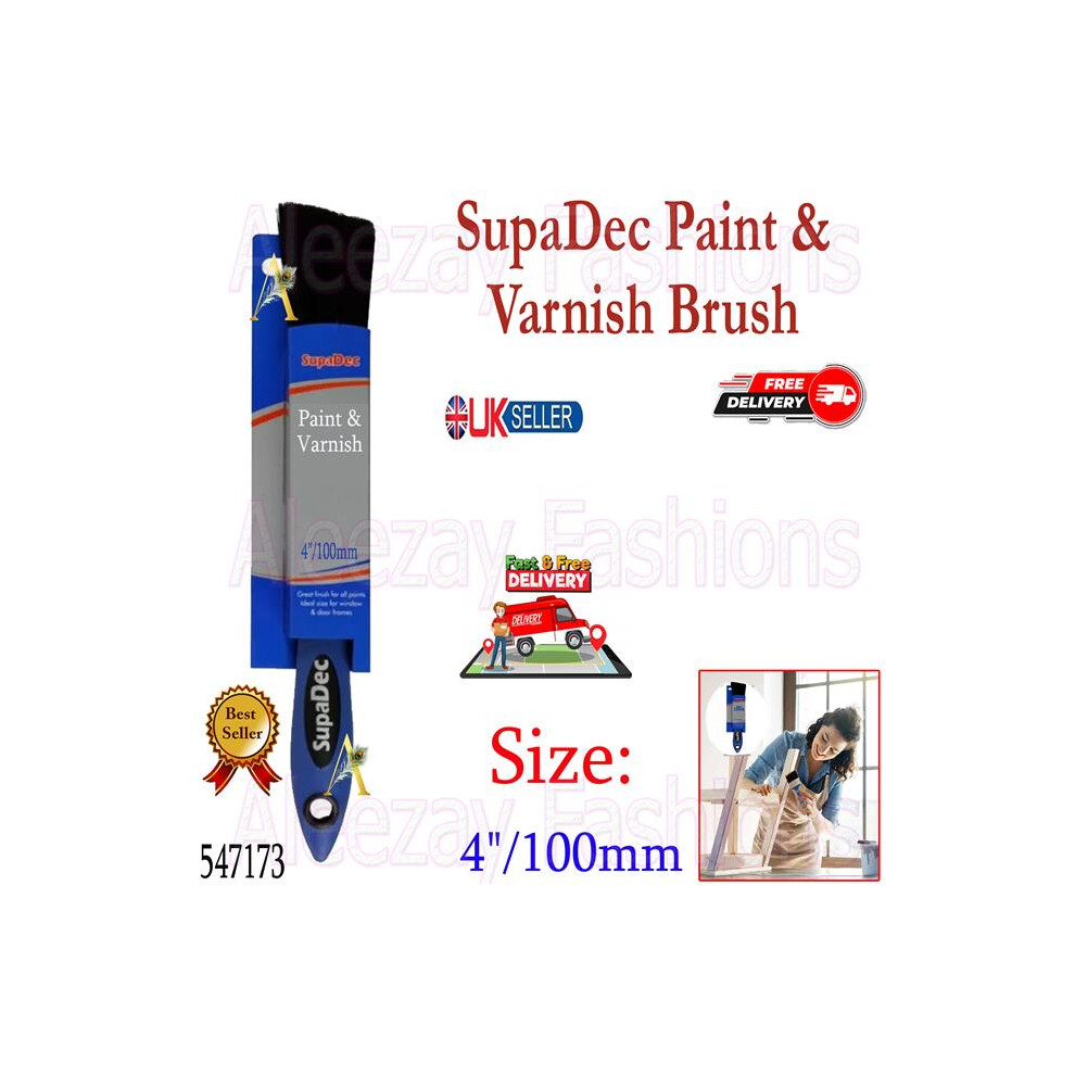 Supadec Diy General Walls Ceilings Paint Varnish Brush 4"/100Mm 5017193409522