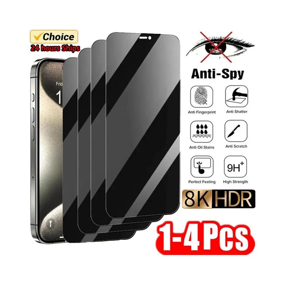 Photos - Protective film / glass  4pcs Anti Spy Tempered Glass for IPhone Full Cover Privacy Screen Protector(For iPhone 15Pro Max, 2PCS Privacy Glass)