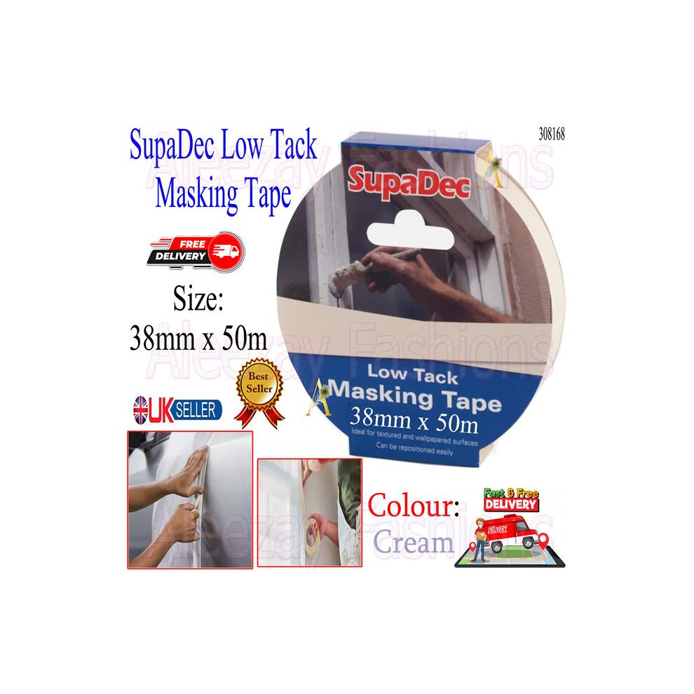 Supadec Diy Painters Multi-Surface Low Tack Masking Tape Roll 38Mmx50m 5017193308535