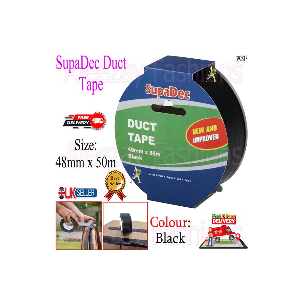 Supadec Duct Gaffer Waterproof Repair Cloth Tape 48Mmx50m Black 5017193392831