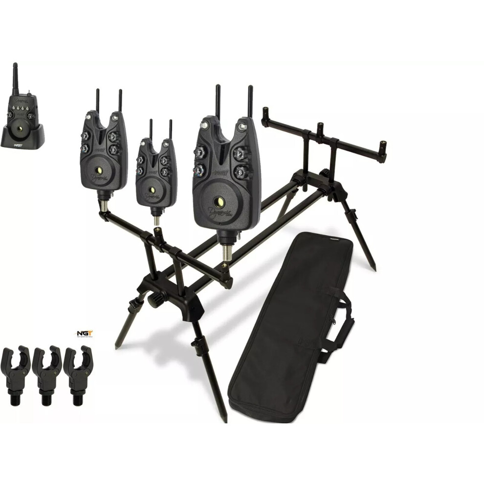 Ngt Dual Line Rod Pod & Dynamic Mk2 3Pc Wireless Alarms With Receiver Setup