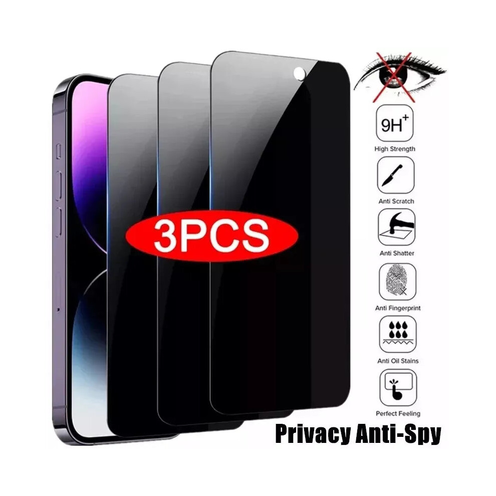 (For Iphone 13, 3Pcs Privacy Screen) 3Pcs Privacy Screen Protector For Iphone Anti Spy Tempered Glass 8165004157586