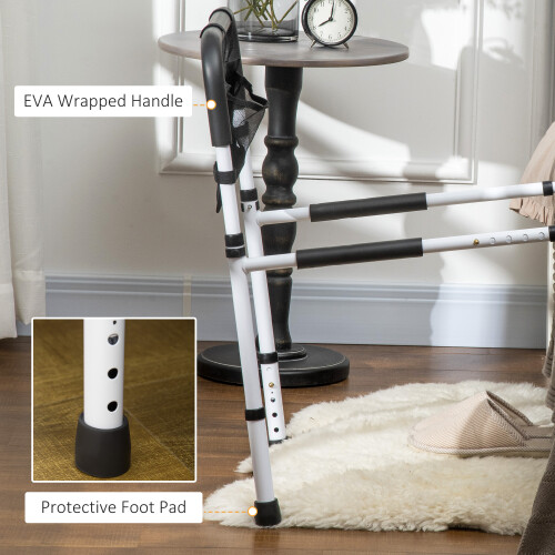 Homcom HOMCOM Adjustable Bed Assist Rail Grab Bar for Senior and Disabled White 2