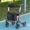 Homcom HOMCOM Folding Rollator Walker w/ Seat Storage Bag Adjustable Handle for Seniors 3