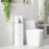 kleankin Slim Toilet Roll Storage Unit with Cupboard and Adjustable Shelf, White 6