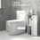 kleankin Slim Toilet Roll Storage Unit with Cupboard and Adjustable Shelf, White 3