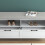 Homcom HOMCOM Shoe Bench with Removable Cushion, Open Compartments and Drawers 5