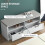 Homcom HOMCOM Shoe Bench with Removable Cushion, Open Compartments and Drawers 3