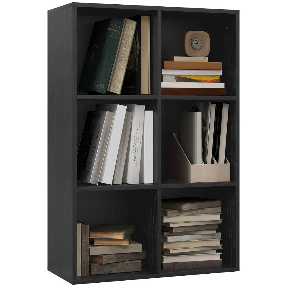 HOMCOM Cubic Cabinet Bookcase Storage Shelves For Home Office, Black