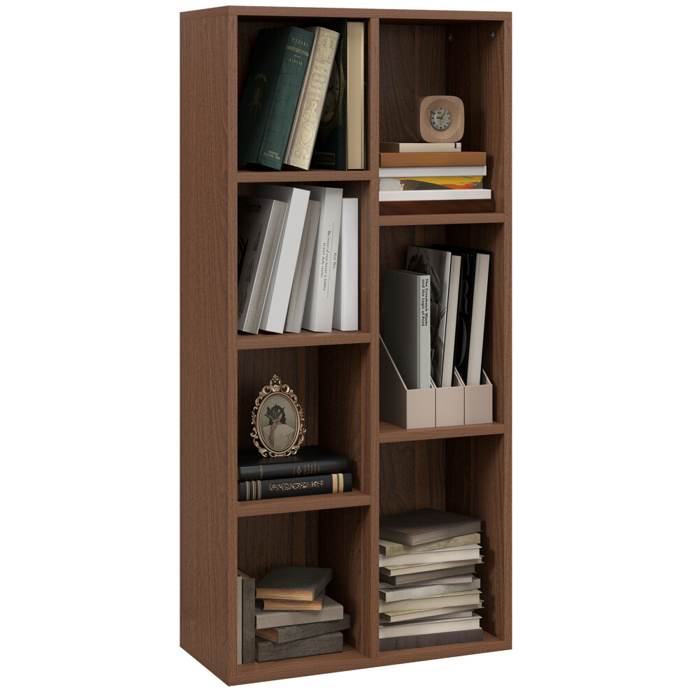 HOMCOM Bookcase Modern Bookshelf Cabinet For Home Office Walnut