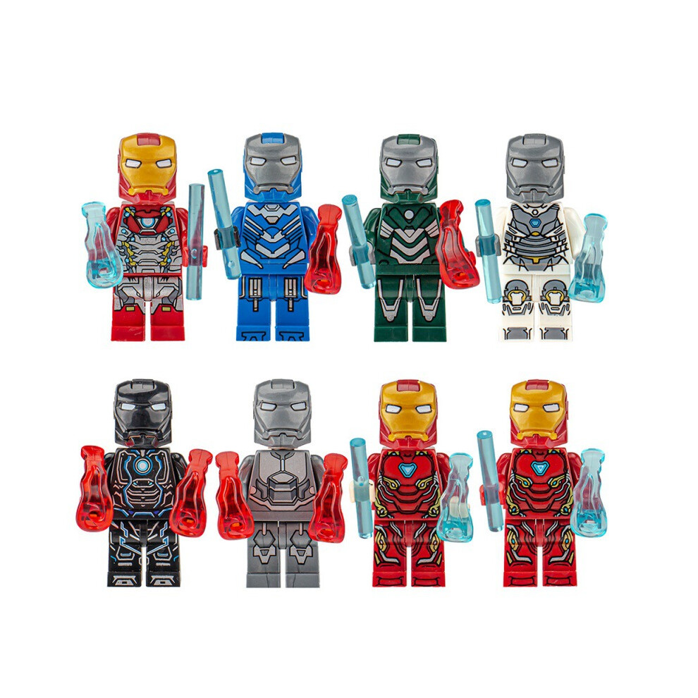 (Iron Man 8pcs) 8pcs-12pcs superhero building blocks figures puzzle assembling toys holiday gifts