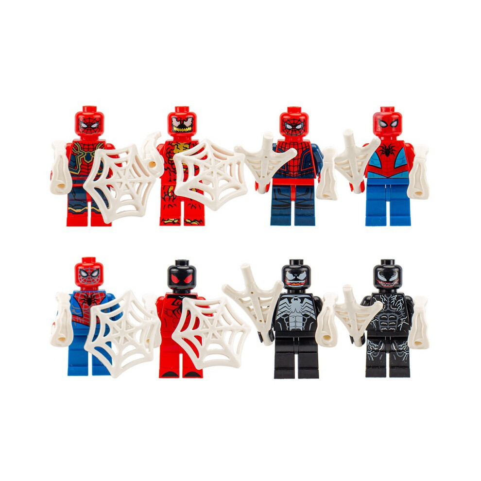 (Spider 8pcs) 8pcs-12pcs superhero building blocks figures puzzle assembling toys holiday gifts