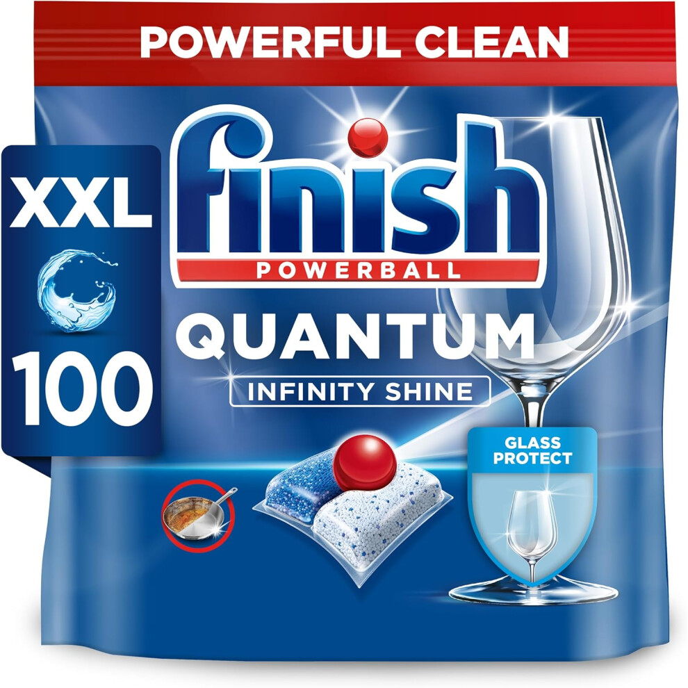 Finish Quantum Infinity Shine Dishwasher Tablets bulk  Scent: Fresh  Size 100 Dishwasher Tabs For Sparkling Clean