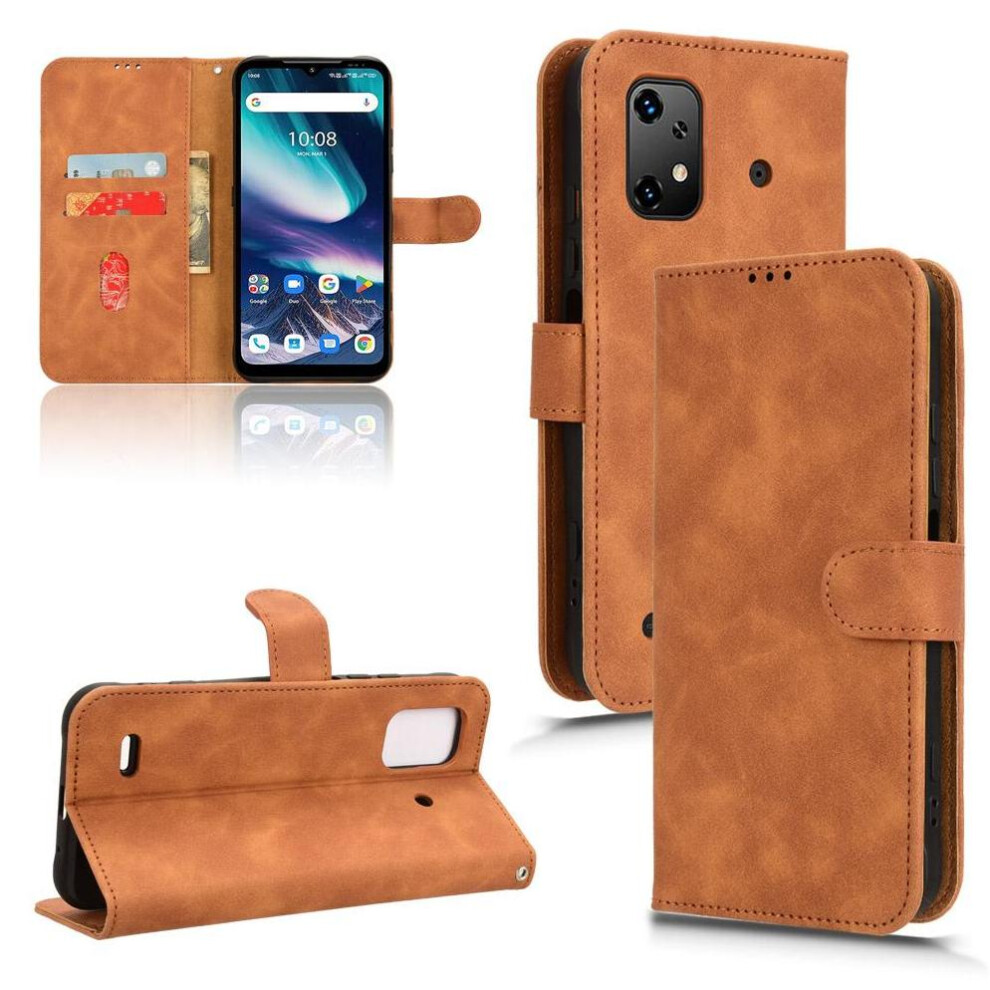 (Brown) Flip Case For Umidigi Bison X20 Side Buckle Pu Leather Kickstand Wallet Card Slots Holder Brown 764762792497