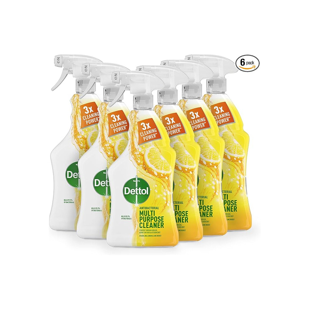 Dettol Antibacterial Multi Purpose Cleaner Spray Lemon Lime Multipack Cleaner Spray Multi Surface Cleaner Kitchen Spray Disinfectant Household Cleaner