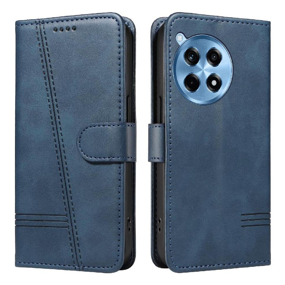 (Blue) Filp Case For Oneplus 12R With Credit Card Slot Pressed Pu Leather Detachable Black Bracelet Wallet Phone Case Blue,Black 764762795061