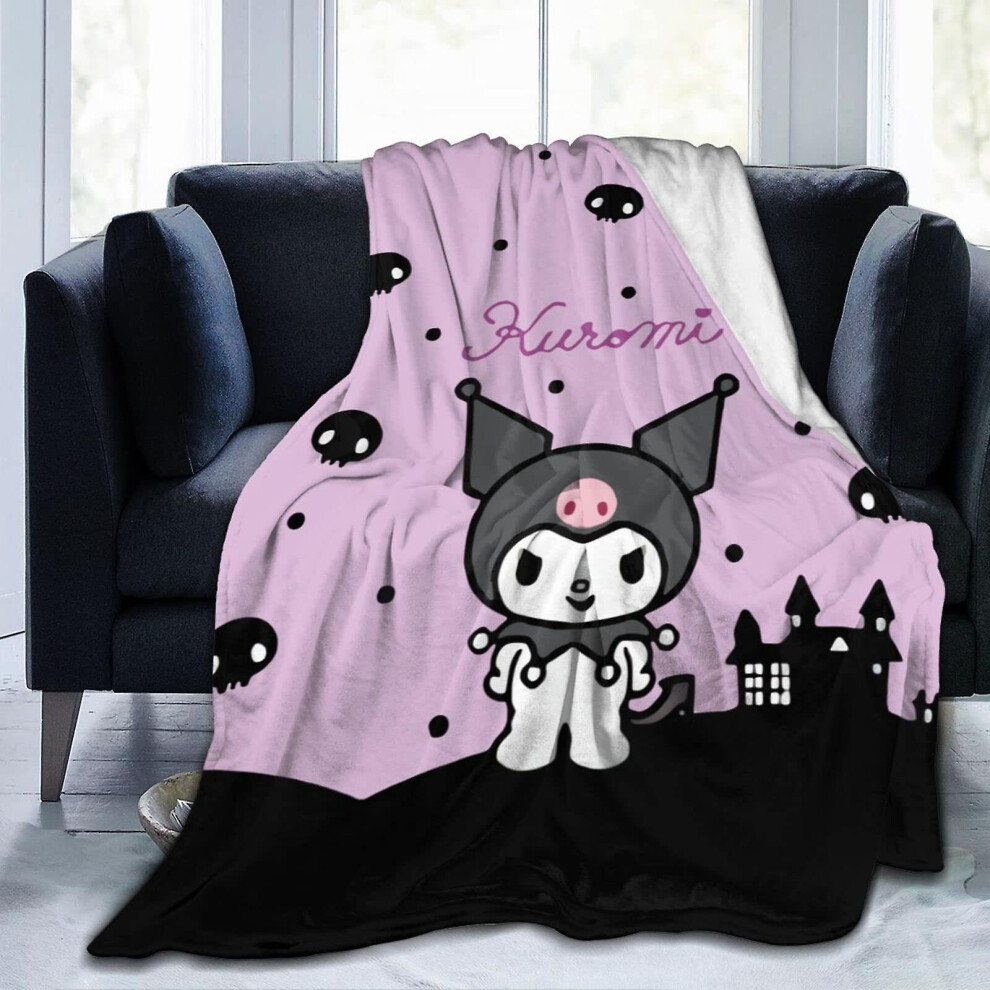 (100X150cm) Sanrios Cinnamoroll Kuromi Mymelody Kawaii Cartoon Flannel Blanket Anime Plush Soft Warm Blankets Tv Sweatshirt Gifts