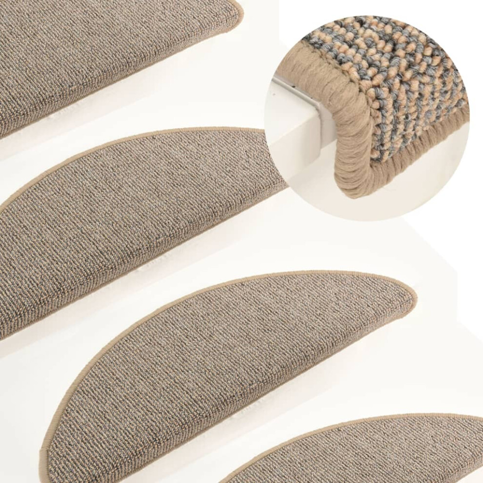 vidaXL Carpet Stair Treads 15 pcs Grey and Brown 65x21x4 cm