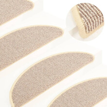 vidaXL Carpet Stair Treads 15 pcs White and Brown 65x21x4 cm