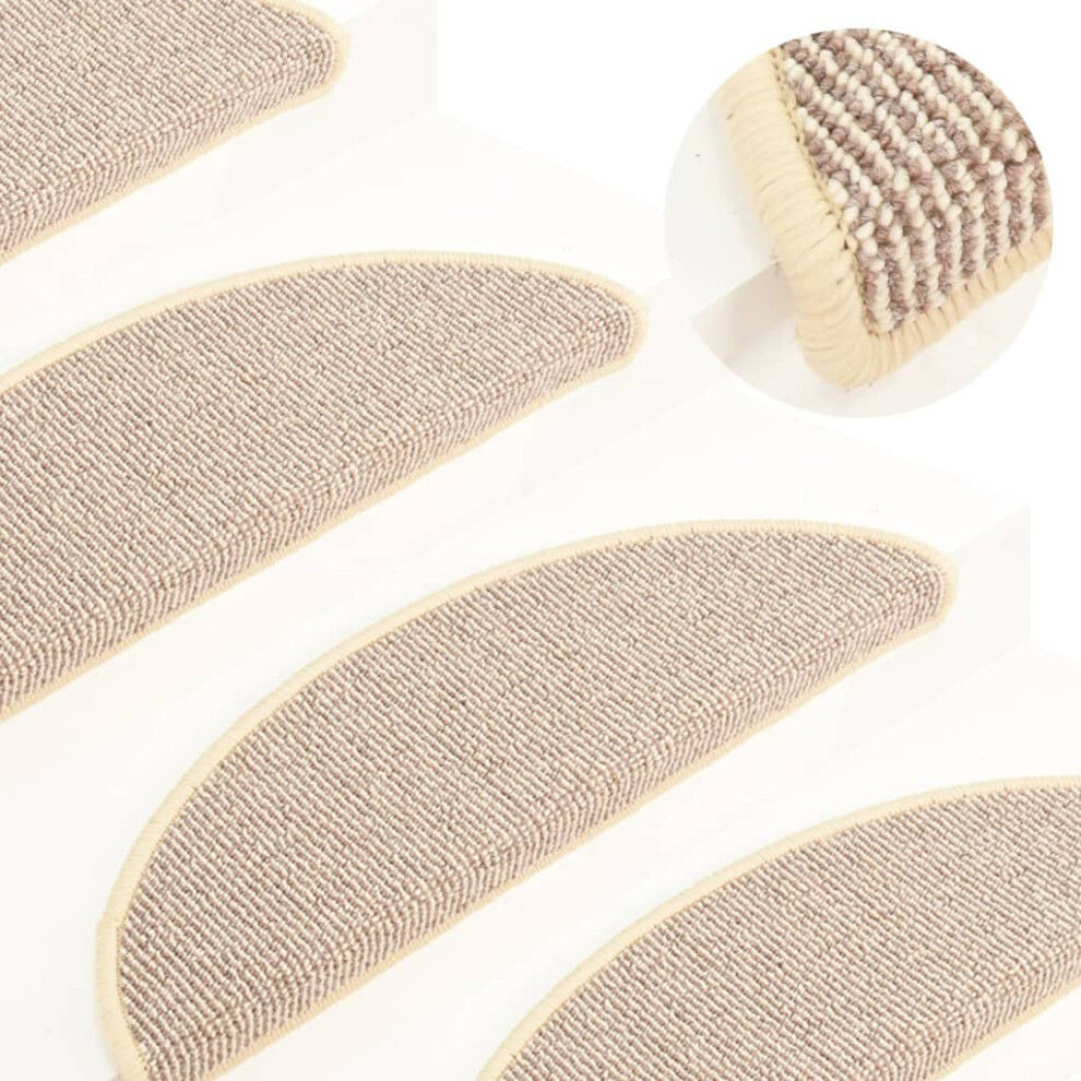 vidaXL Carpet Stair Treads 15 pcs White and Brown 65x21x4 cm