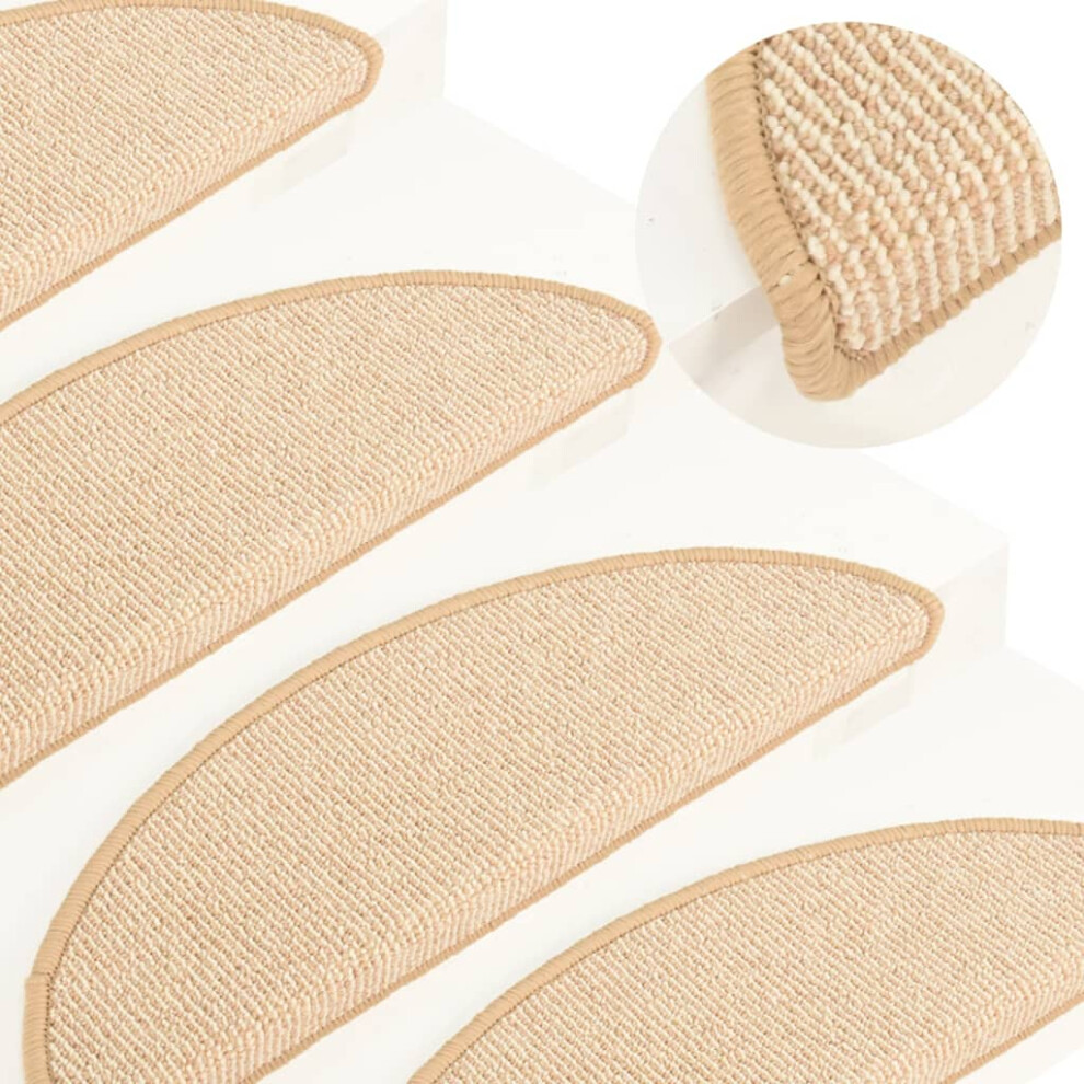 vidaXL Carpet Stair Treads 15 pcs Cream 65x21x4 cm