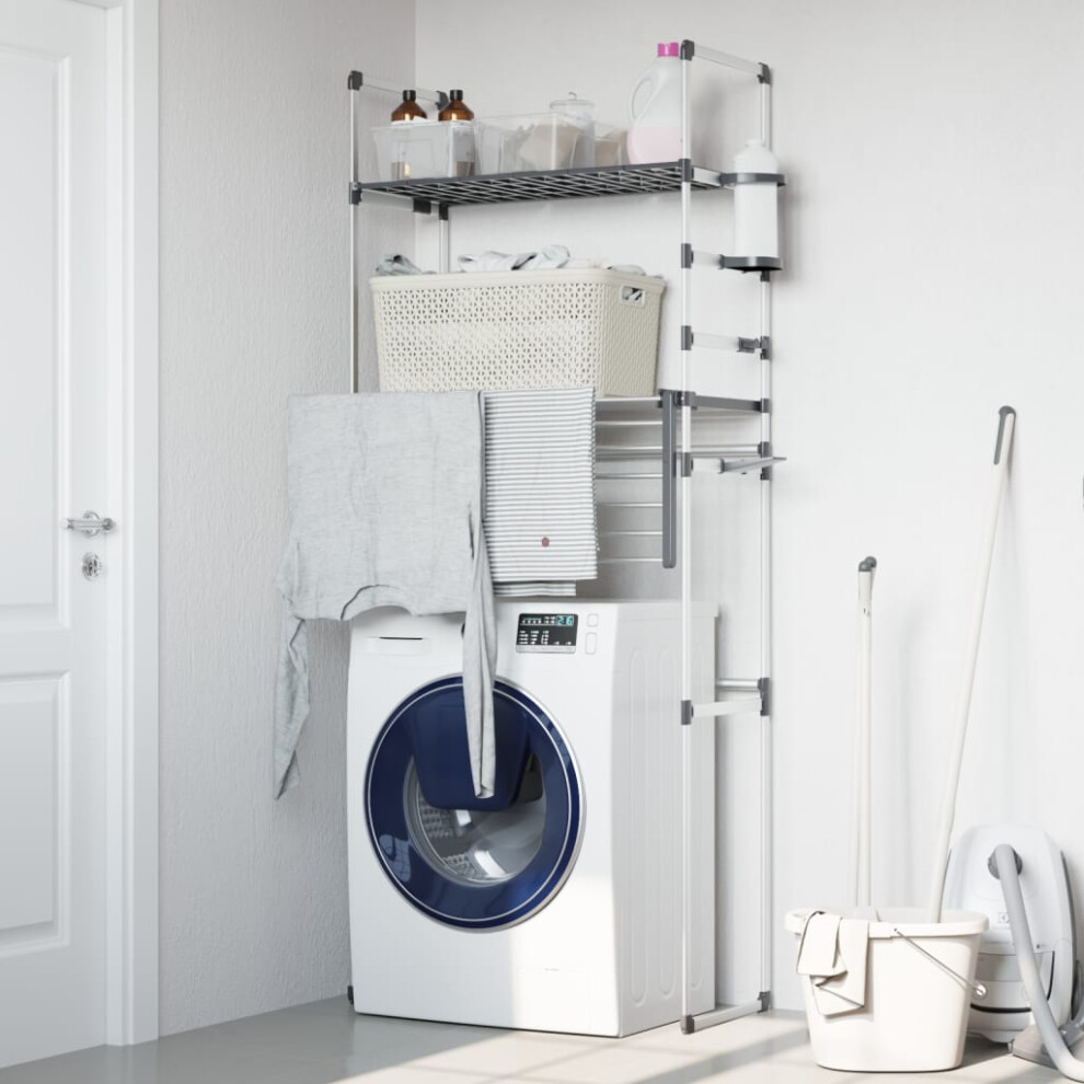 Vidaxl Washing Machine Shelf Storage Rack Toilet Bathroom Shelf Aluminium