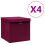 VidaXL vidaXL 4x Storage Boxes with Covers Dark Red Organiser Chest Basket Container 1