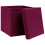 VidaXL vidaXL 4x Storage Boxes with Covers Dark Red Organiser Chest Basket Container 3