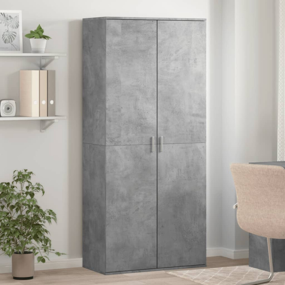 vidaXL Shoe Cabinet Concrete Grey 80x39x178 cm Engineered Wood