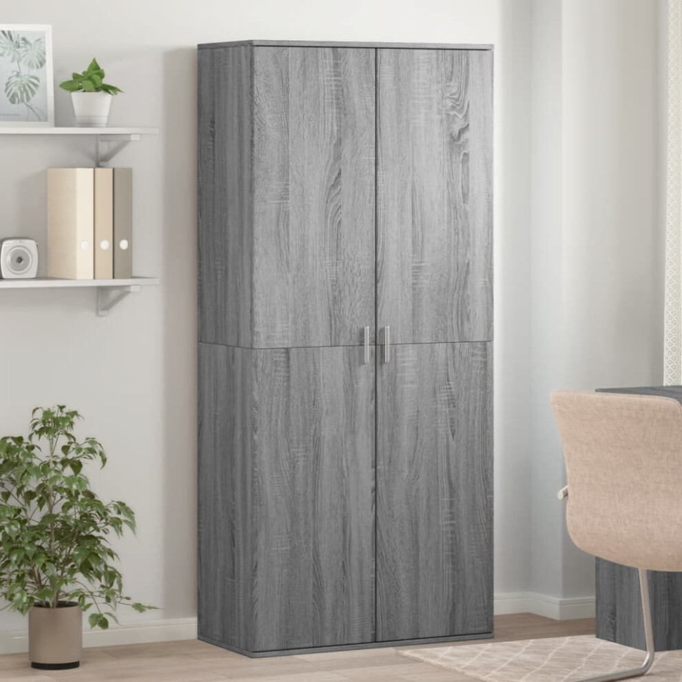 Vidaxl Shoe Cabinet Grey Sonoma 80X39x178 Cm Engineered Wood