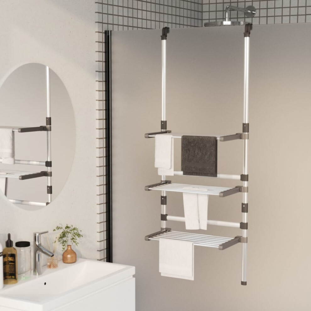 Vidaxl 3-Tier Hanging Laundry Drying Rack Aluminium Clothes Hanger Tower Dryer