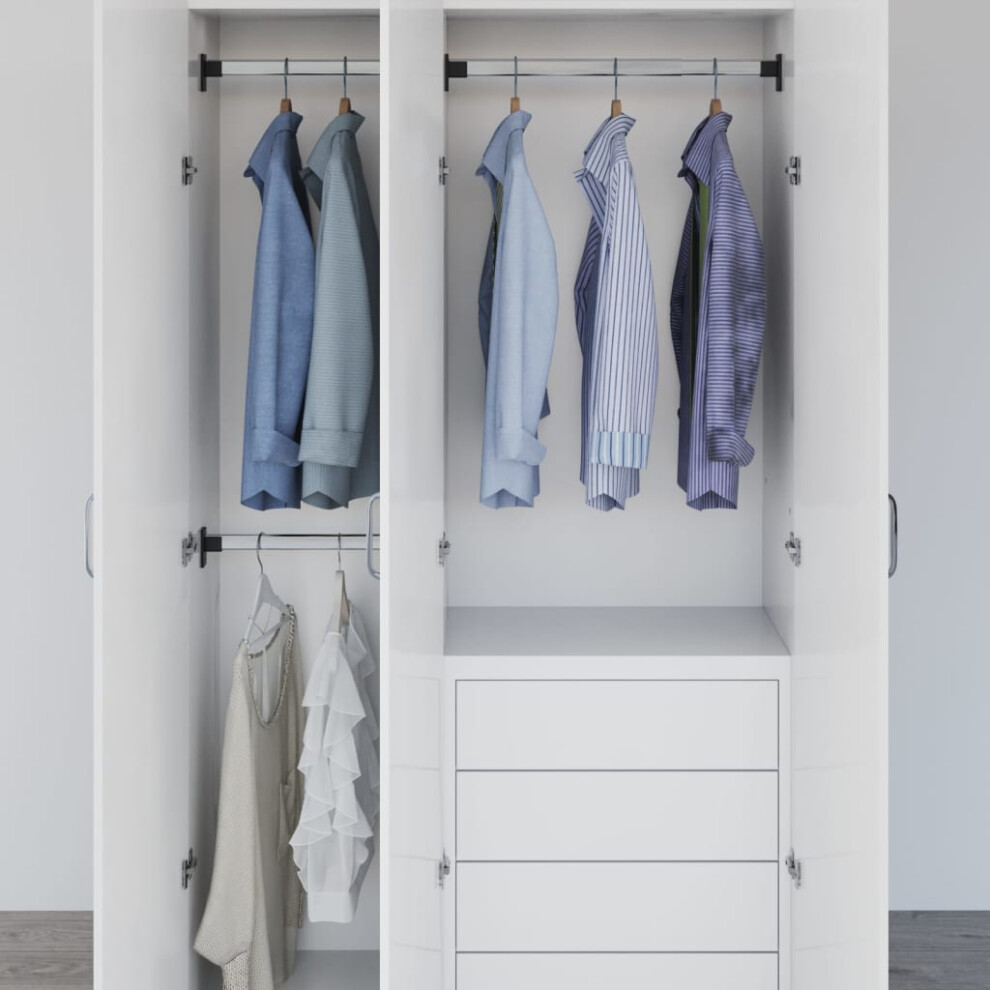 Vidaxl 2X Telescopic Wardrobe Rails 58-100 Cm Wardrobe Hanging Rail Silver