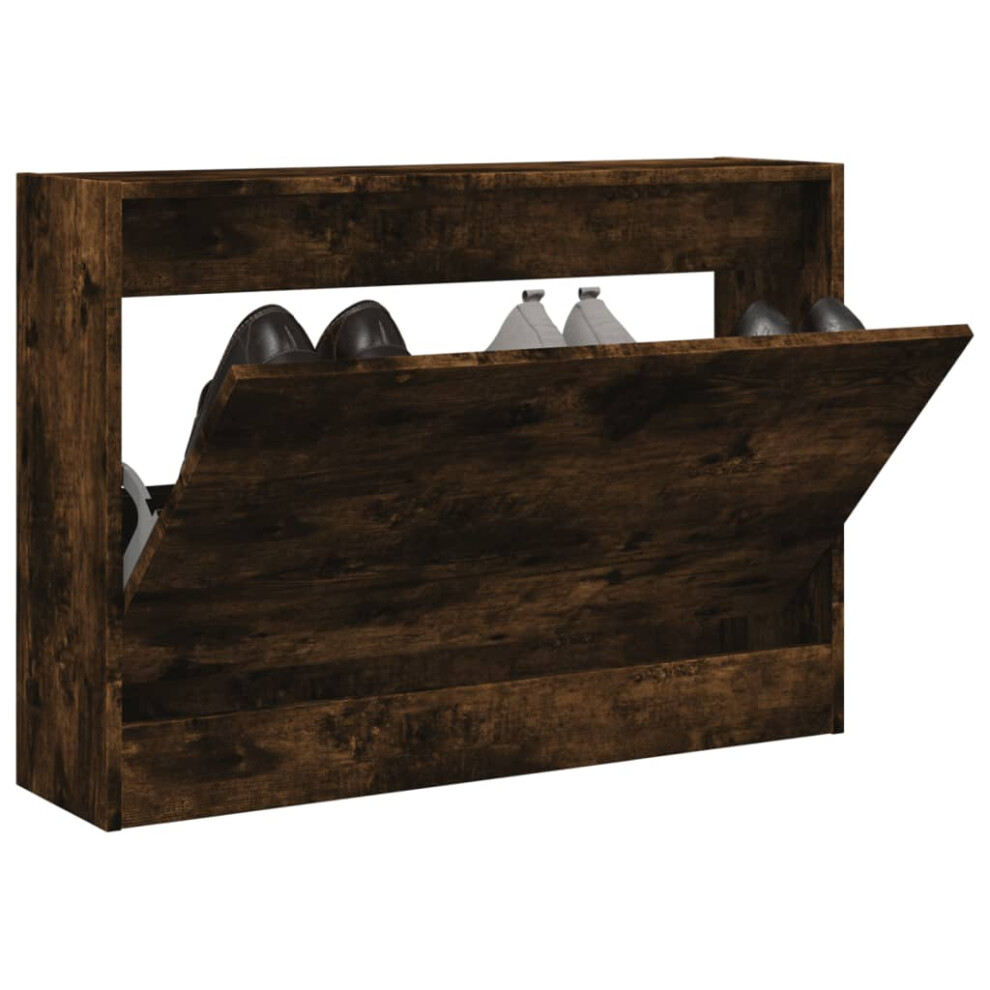 Vidaxl Shoe Cabinet Shoe Storage Shelf Shoe Rack Smoked Oak Engineered Wood